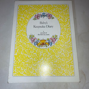 Vintage Unisex Baby Keepsake Diary Yellow